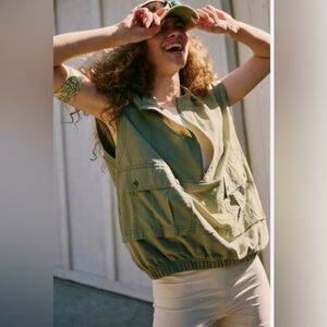 Free people present moment vest olive